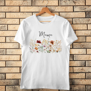 Mama Watercolor Wildflower Pretty Floral Tri-Blend Shirt
