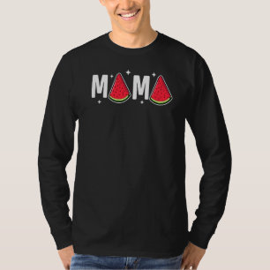 Mama Watermelon Summer Fruit Watermelon Slice Moth T-Shirt