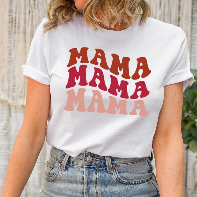 MAMA Wavy Font Groovy Shirt (Motherhood, Mom Life, Mama Bear, Mommy Style, Parenting, Mother's Love, Family, Mom Fashion, Mother)