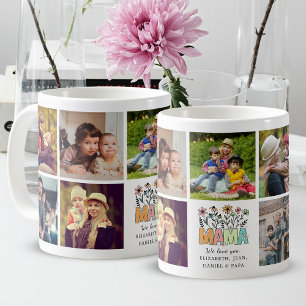 Mama we love you cute flowers Mother photo collage Coffee Mug