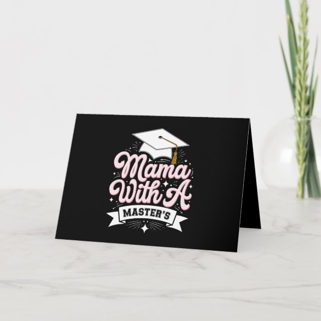 Mama With A Master’s Degree Graduation Mum Thank You Card (Front)