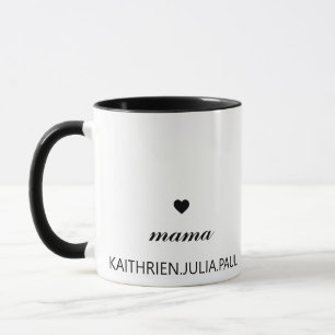 Mama with Custom Kids Name Mother's Day Elegant Mug