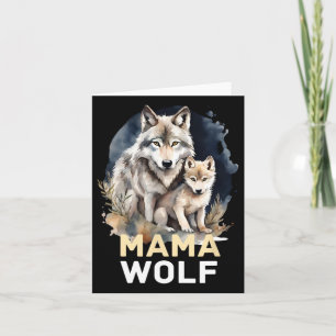 Mama Wolf And Baby Mama Mummy Mum Mothers Day  Card