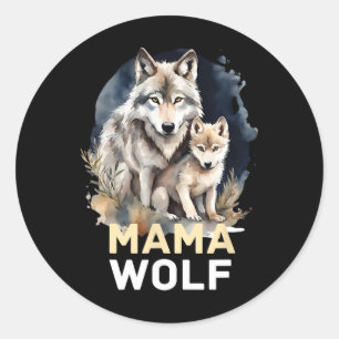 Mama Wolf And Baby Mama Mummy Mum Mothers Day Classic Round Sticker