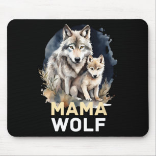 Mama Wolf And Baby Mama Mummy Mum Mothers Day Mouse Pad