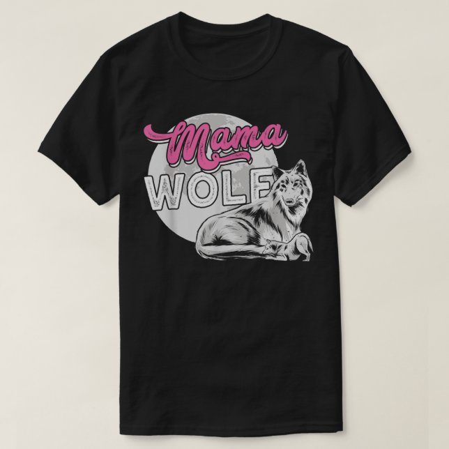 Mama Wolf protects her little child T-Shirt (Design Front)