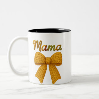 mama yarn design Two-Tone coffee mug