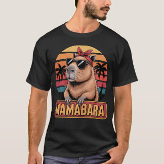 Mamabara Capybara Funny Retro Sunglasses Animal T-Shirt
