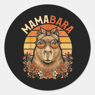 Mamabara Capybara Mother Funny Cute Mum Animal Classic Round Sticker