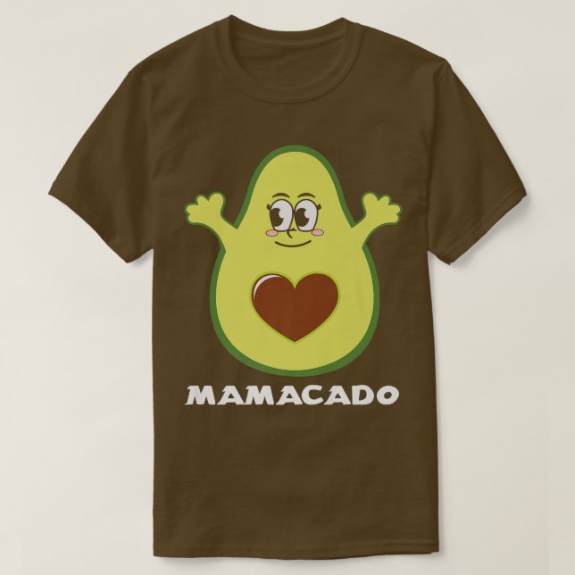 Mamacado Funny Avocado Mama Mother Mum Pun Matchin T-Shirt (Design Front)