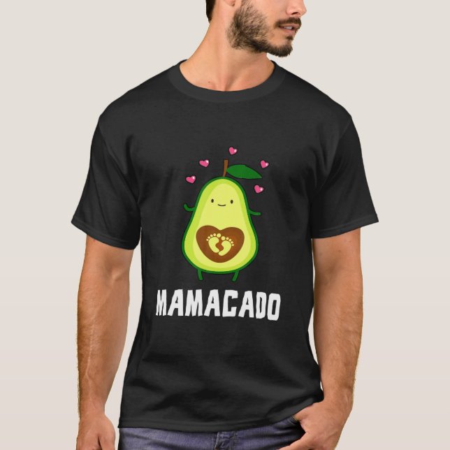 Mamacado Funny Pregnant Avocado Mom Pregnancy Anno T-Shirt (Front)