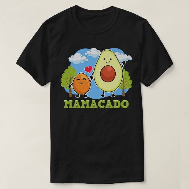 Mamacado Mama Avocado With Seed Funny Vegan Mum Mo T-Shirt (Design Front)