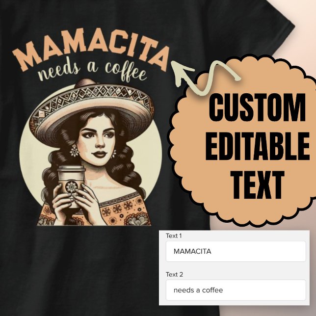 mamacita needs a coffee retro hispanic woman cafe T-Shirt (Mamacita needs a coffee retro Hispanic woman cafe T-Shirt)