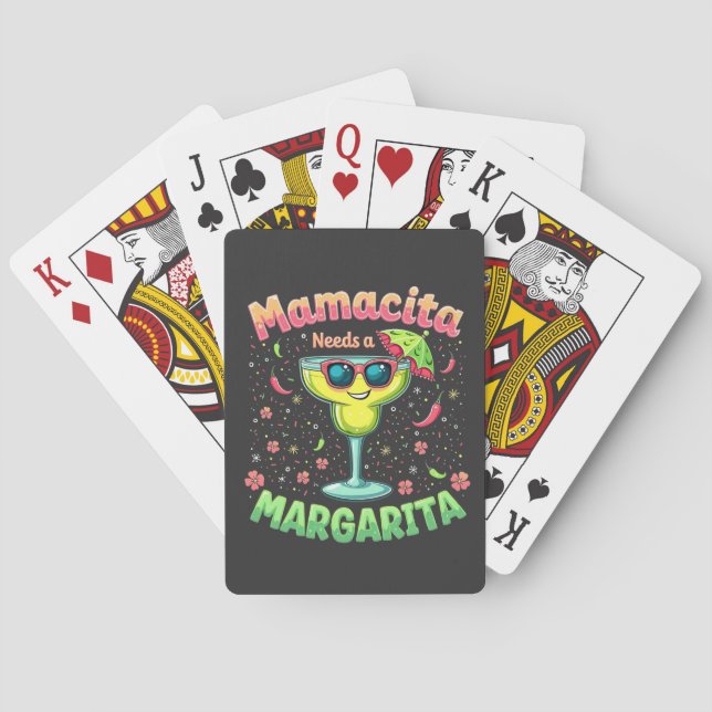 Mamacita Needs a Margarita  Cinco De Mayo Party Playing Cards (Back)