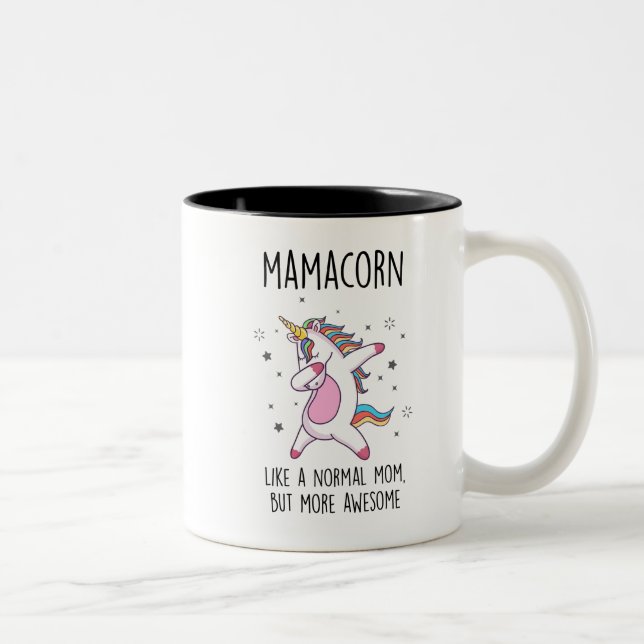 Mamacorn Mom Unicorn Two-Tone Coffee Mug (Right)