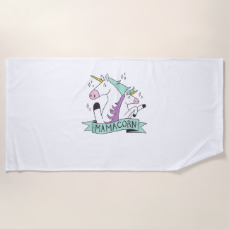 Mamacorn Unicorn Mama Maternity Family Mother's Da Beach Towel