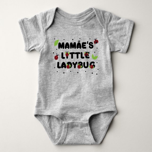 Mamãe's Little Ladybug - Cute  Baby Bodysuit (Front)