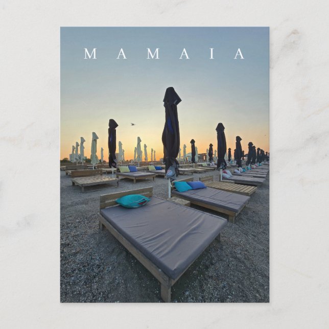 Mamaia Beach in the evening postcard (Front)