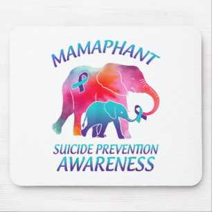 Mamaphant Suicide Prevention Awareness Mama Elepha Mouse Pad