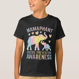 Mamaphant Suicide Prevention Awareness Mama Elepha T-Shirt