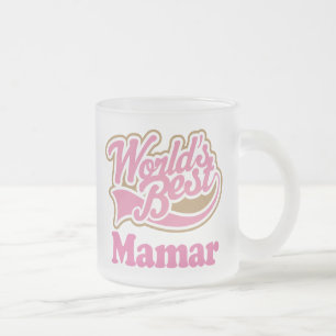 Mamar Gift Pink Frosted Glass Coffee Mug