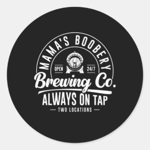 Mama'S Boobery Brewing Co New Mom Breastfeeding Classic Round Sticker
