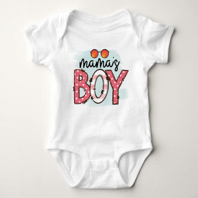 Mamas Boy Baby Bodysuit (Front)