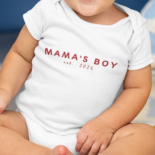 Mama's Boy Est. Year Baby Bodysuit (Creator Uploaded)