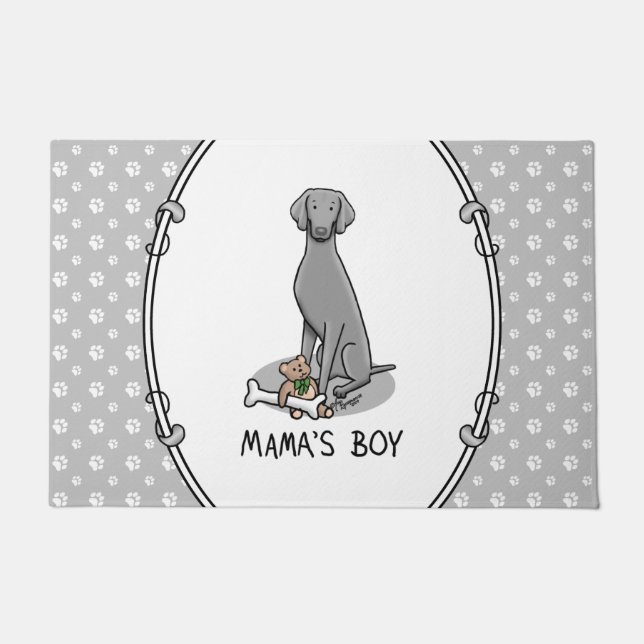Mama's Boy Weimaraner (grey 1) toys dog mum Cute Doormat (Front)