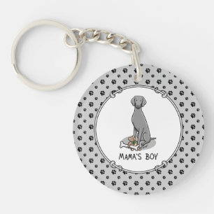 Mama's Boy Weimaraner (grey 1) toys dog mum Cute Key Ring
