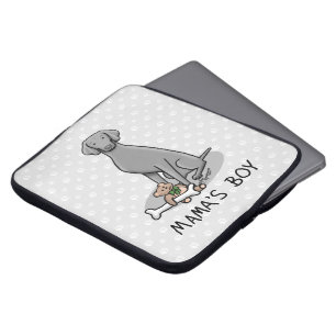 Mama's Boy Weimaraner (grey 1) toys dog mum Cute Laptop Sleeve
