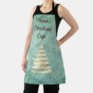 Mama's Christmas Cafe Festive Snowflakes Custom  Apron