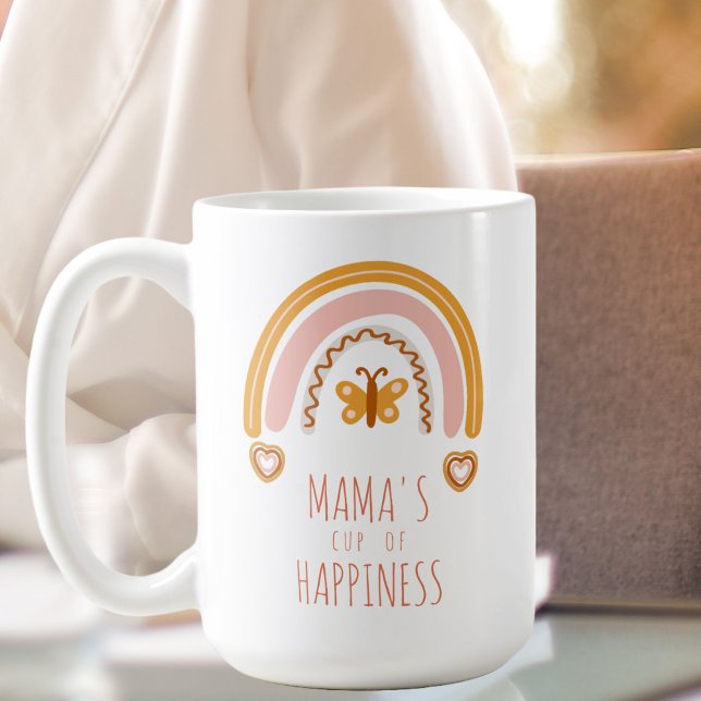 Mama's Cup of Happiness, custom boho rainbow mug (Creator Uploaded)