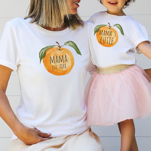Mama's Cutie Cute Mandarin Orange Mum Matching  Toddler T-Shirt (Creator Uploaded)