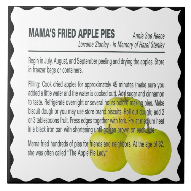 MAMA'S FRIED APPLE PIES TILE (Front)