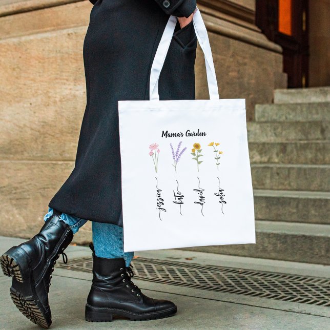 Mama's Garden Personalised Kids Nmae Mother's Day Tote Bag (Creator Uploaded)