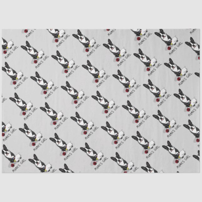 Mama's Girl #2 Boston Terrier (black) - Cute Dog Tissue Paper (Front)