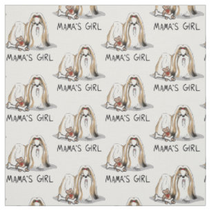 Mama's Girl Shih Tzu (tan white) Dog Mum Cute Fabric