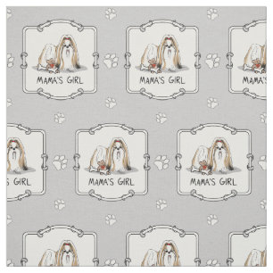 Mama's Girl Shih Tzu (tan white) Dog Mum Cute Fabric