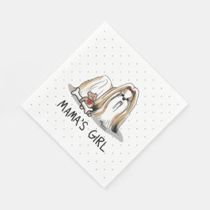 Mama's Girl Shih Tzu (tan white) Dog Mum Cute Napkin
