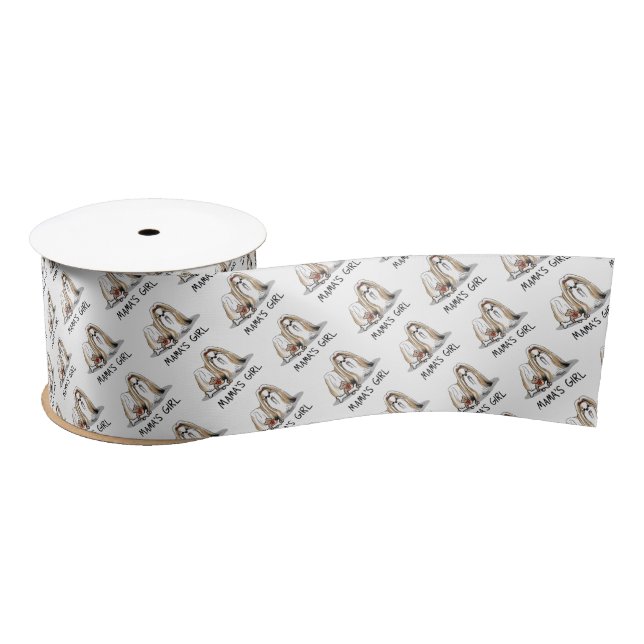 Mama's Girl Shih Tzu (tan white) Dog Mum Cute Satin Ribbon (Spool)
