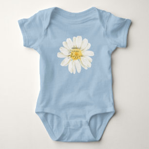 Mama's Little Blossom Cute Daisy Blue Baby Bodysuit