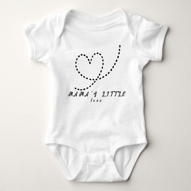 Mama's Little Love Cute Morden Baby Bodysuit (Front)