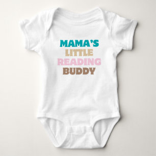 Mama's Little Reading Buddy Colorful Book Lover Baby Bodysuit