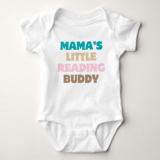 Mama's Little Reading Buddy Colorful Book Lover Baby Bodysuit
