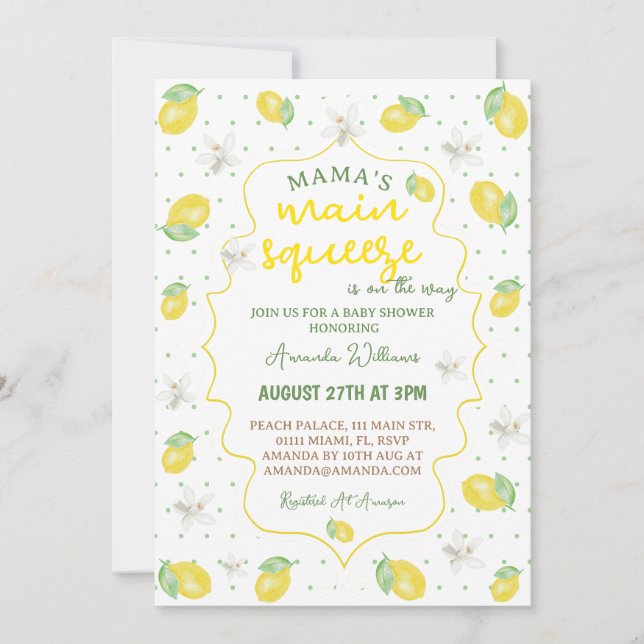 Mama's Main Squeeze Baby Shower Invitation (Front)