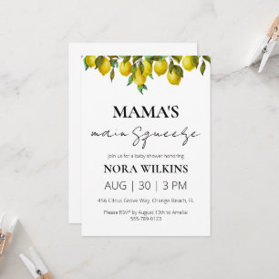 Mama's main squeeze citrus baby shower invitation