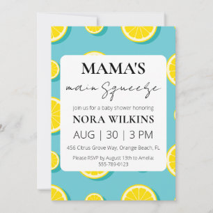 Mama's main squeeze citrus baby shower invitation