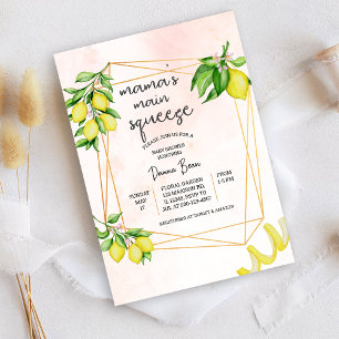 Mama's main squeeze lemon baby shower invitation