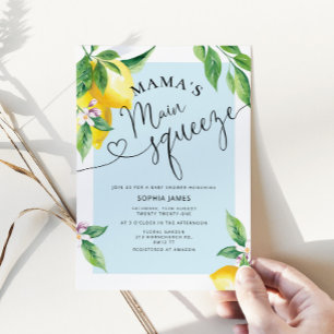 Mama's main squeeze lemon baby shower invitation